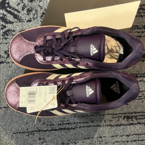 Adidas VL COURT 3.0 K Purple size 7 eu 40 - Picture 2 of 4